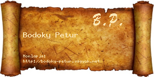 Bodoky Petur névjegykártya